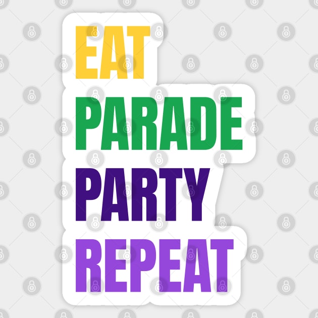 Eat Parade Party Repeat Sticker by Odetee